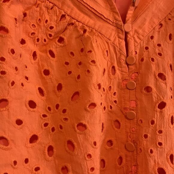 PRETTY GARDEN, XL, blouse, short sleeves,1/4 button down w/liner - Picture 2 of 16